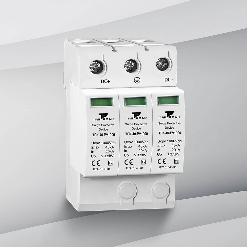 40kA DC SPD for PV systems, 3-pole surge arrestor for solar inverters