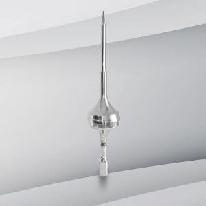 ESE lightning rod with pointed needle tip for direct strikes