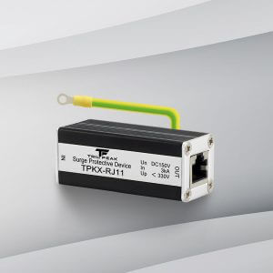 RJ11 surge protector for telecom and voice line interfaces