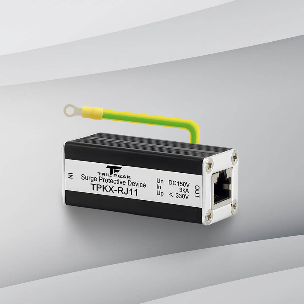 RJ11 surge protector for telecom and voice line interfaces