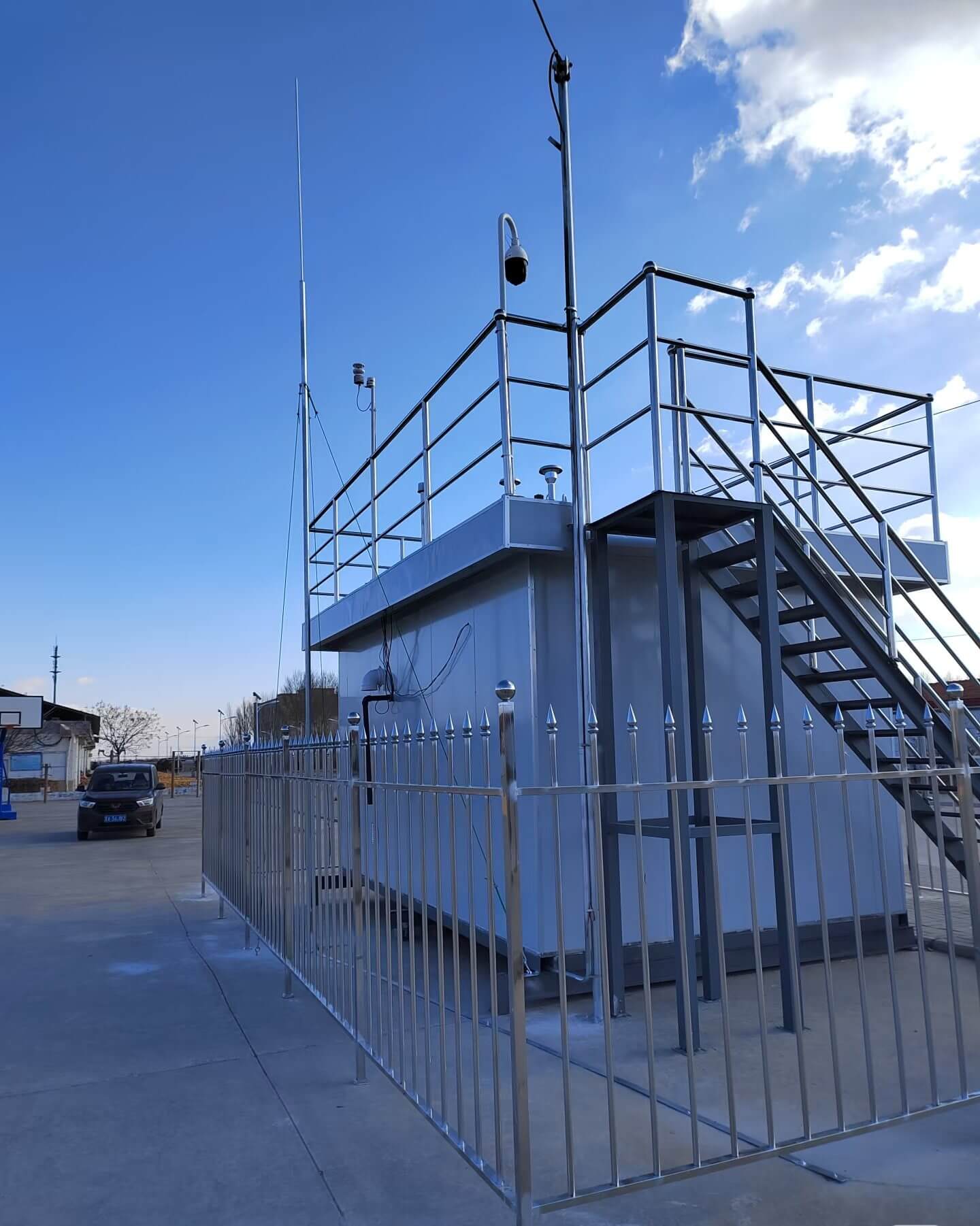 Franklin rod lightning protection system installed at industrial facility — IEC 62305