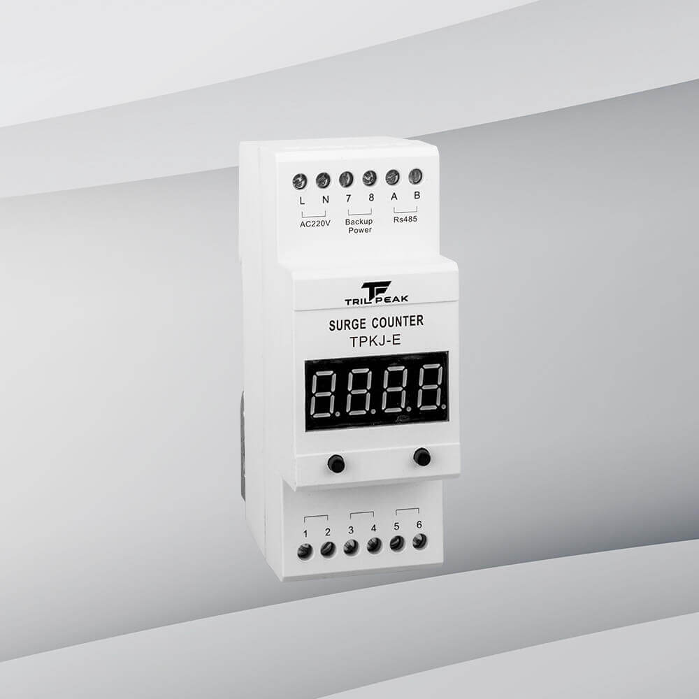 TrilPeak lightning strike counter for surge protection systems, used for SPD event monitoring
