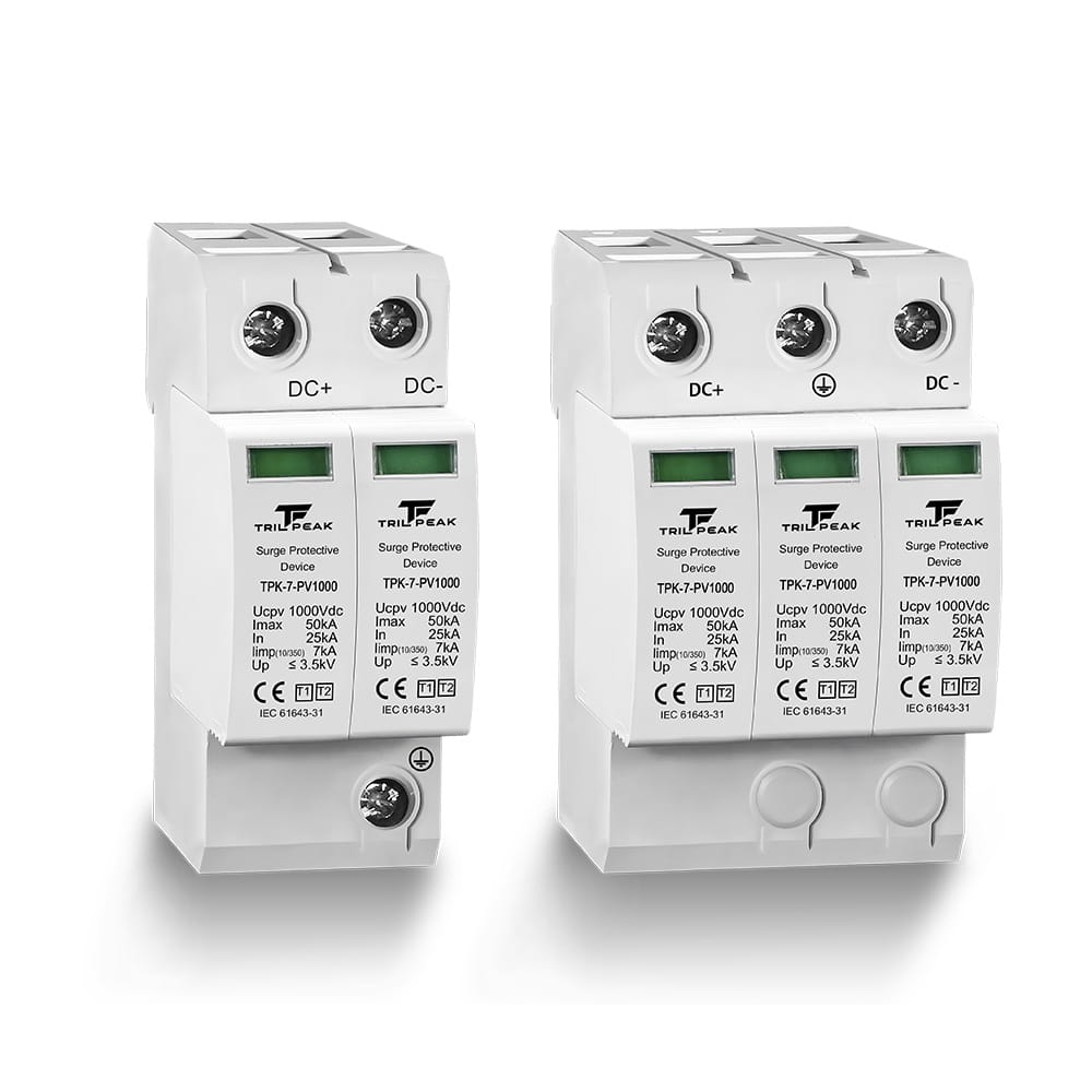 TPK-7-PV Type 1+2 DC surge protector 7kA Iimp IEC 61643-31 open-field solar 1000V 1500V
