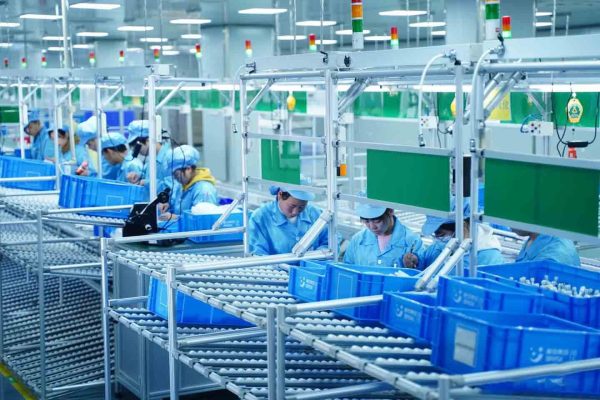 Automated surge protection device assembly line at Trilpeak factory